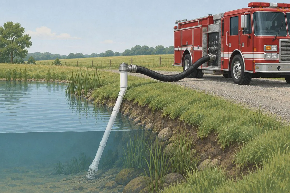 Illustration: Dry Hydrant Assembly (6 in)