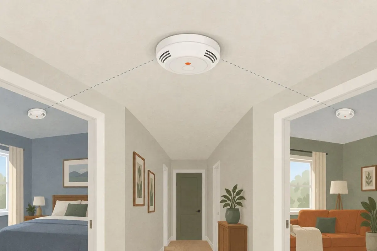 Illustration: Hardwired Interconnected Smoke Alarm