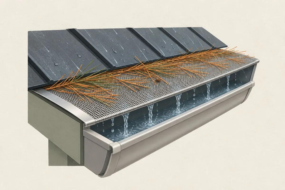 Illustration: Stainless Micro-Mesh Gutter Guard