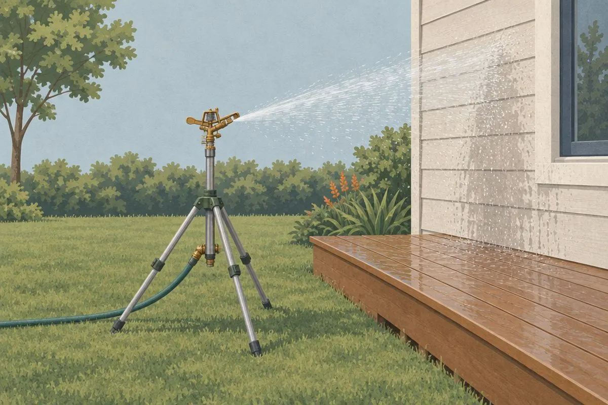 Illustration: Brass Impact Sprinkler on Tripod